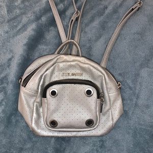 Adjustable Steve Madden Silver Mini Bookbag